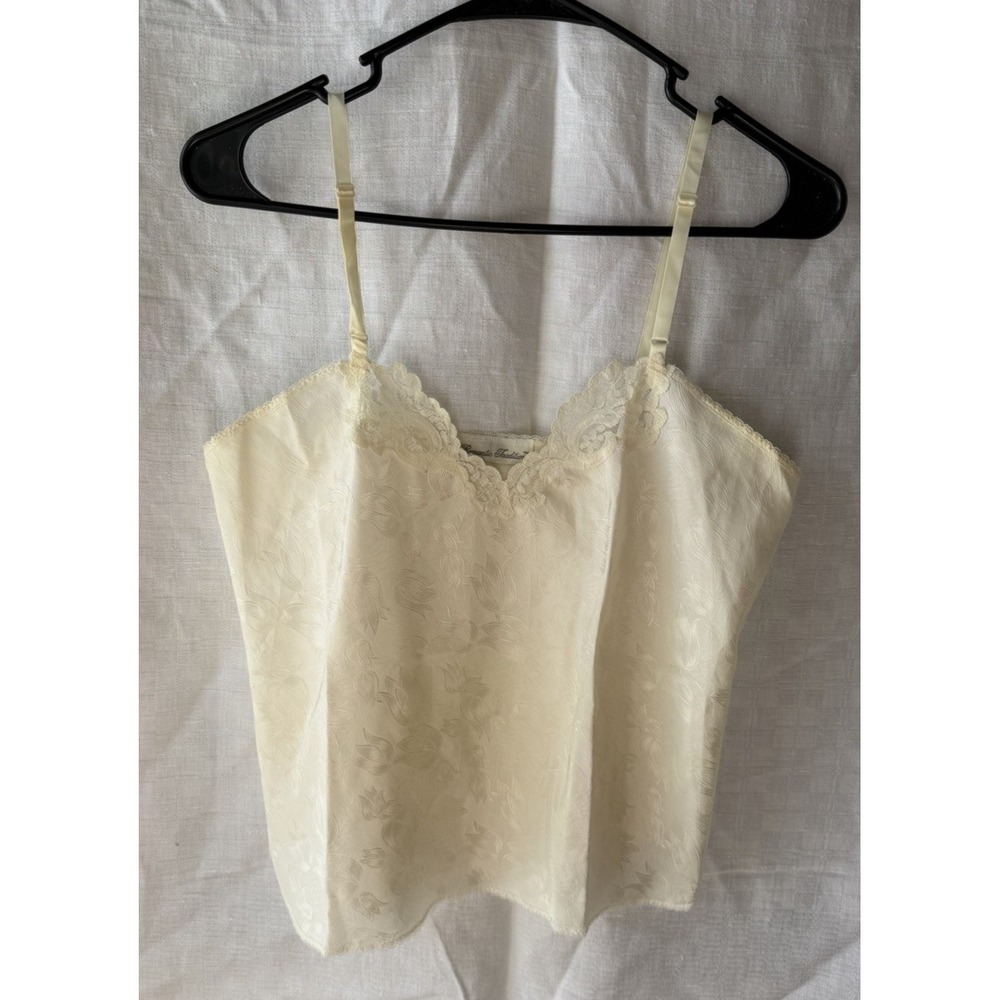 Vintage Satin Lace Cami Cream Fairycore‎ Coquette Romantic Camisole